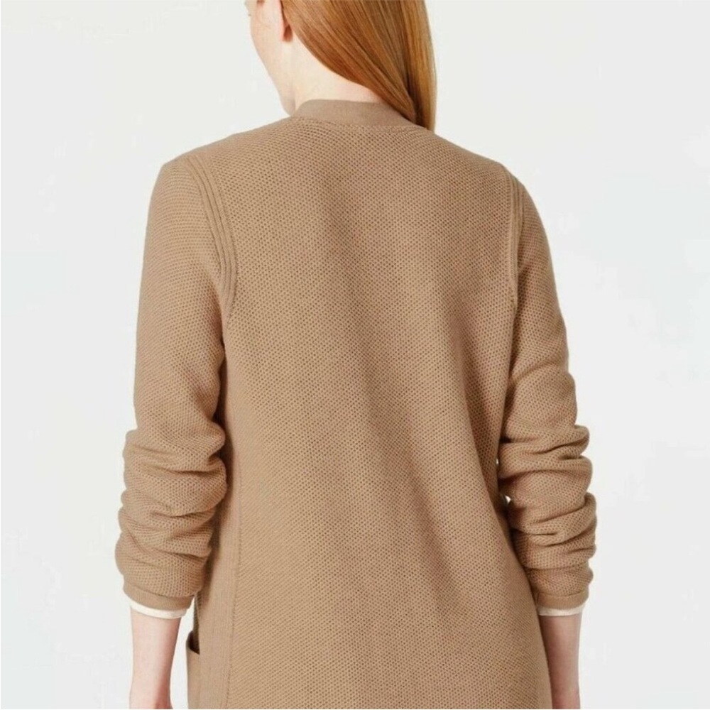J. Jill Beige Tan Knit Button Front Long Line Cardigan - Picture 2 of 11